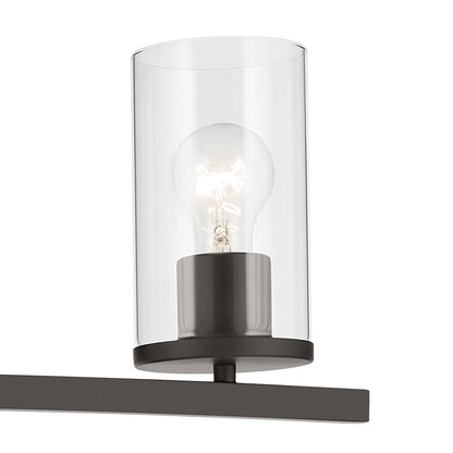 Kichler Crosby 1-Light Bathroom Wall Light, Olde Bronze | Clear glass wall light for bathrooms, hallways and bedrooms (4.5" x 9.25"), 45495OZCLR - color: Old Bronze, size: 1 Light, style: Clear Glass