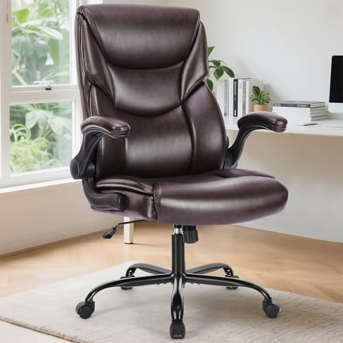 Sweetcrispy Heavy Duty Office Chair, Gaming Desk Chair 2 Pack - color: Dark Brown, style: Set of 2