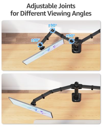 MOUNTUP Dual Monitor Desk Mount, Max 32 Inch up to 17.6lbs, Fully Adjustable Dual Monitor Arm for 2 LCD Screens, Double Monitor Stand with C-Clamp and Grommet Base