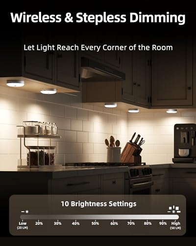 EZVALO Under Cabinet Lighting with Charging Station, 1000mAh Rechargeable Puck Lights with Remote, 3 Color Temps & 12 RGB Closet Lights, Dimmable Motion Sensor Lights for Shelf, Kitchen (3 Packs) - color: White