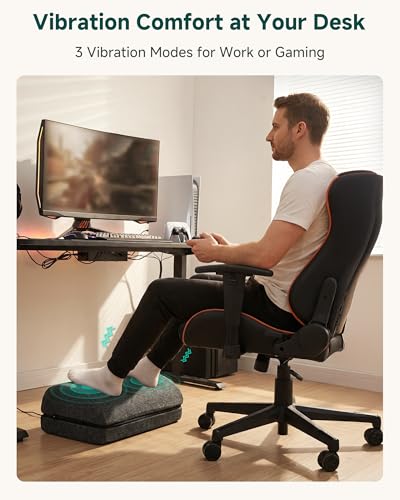 Snailax Heated Foot Rest for Under Desk at Work, Foot Stool with Vibration Massage, 3 Heat Levels, Ergonomic Memory Foam Feet Warmer Heater - color: B.black