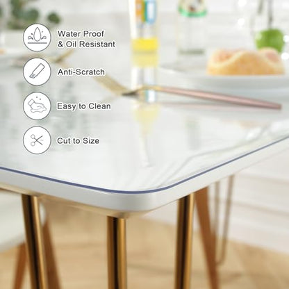 LovePads Clear Desk Mat 16x36 in, 1.5mm Thick Plastic Table Cover Protector - color: Clear 1.5mm, size: 16" x 36" (Rectangular)