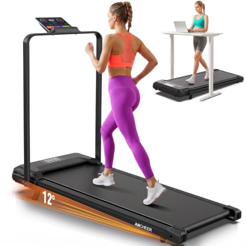 ANCHEER Walking Pad with Incline-Under Desk Treadmill for Home/Office - color: Dark Black