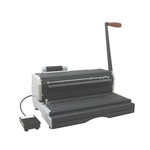 Akiles ACM-ER41+ Model CoilMac-ER Plus Manual Coil Punch with Electric Coil Inserter, Special 4 x 5mm Oval Holes, All 54 Disengageable Pins, Up to 20-Sheet for 20 lbs Paper or 2.6mm for Hardboard | Heavy Duty, Oval Holes, With Electric Inserter