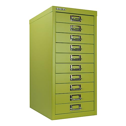 10-Drawer Steel MultiDrawer Cabinet - Green, by Bisley - color: Bisley Green, size: 10 Drawer