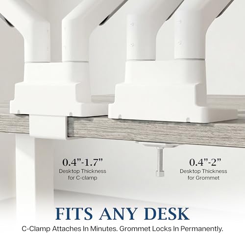 VIVO PRO Heavy Duty, Premium Dual Ultra-Wide Monitor Tension Arm, 24 inch to 38 inch Screens, Holds 59.4 lbs per Arm, Desk Mount Monitor Stand for 2 Ultrawides, White, PRO-ST245W - color: White