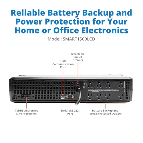 Eaton Tripp Lite SMART1500LCD 1500VA 2U Rack Mount UPS 900W Battery Backup - size: 1500VA / Non-Expandable, style: Rack Mount