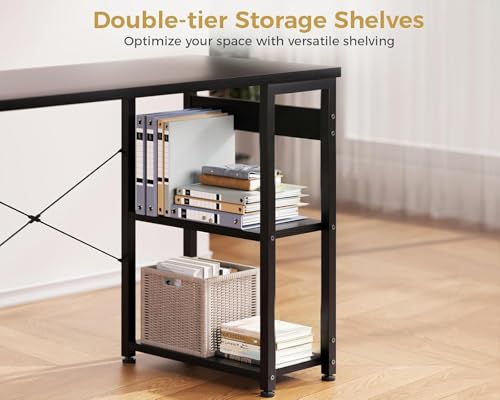 ODK 40 Inch Small Computer Desk with 4 Fabric Drawers