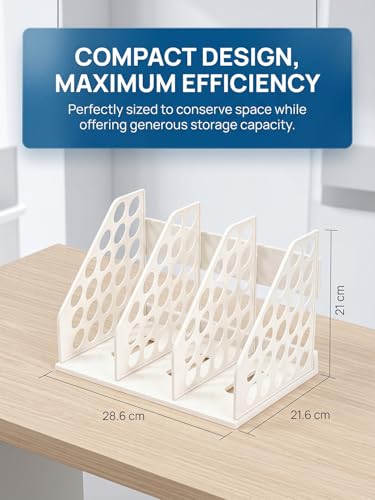 File Holder for Desk, Desktop Document Organizer | 3-Sections Plastic Office Folder Organizers Accessories for Home, School