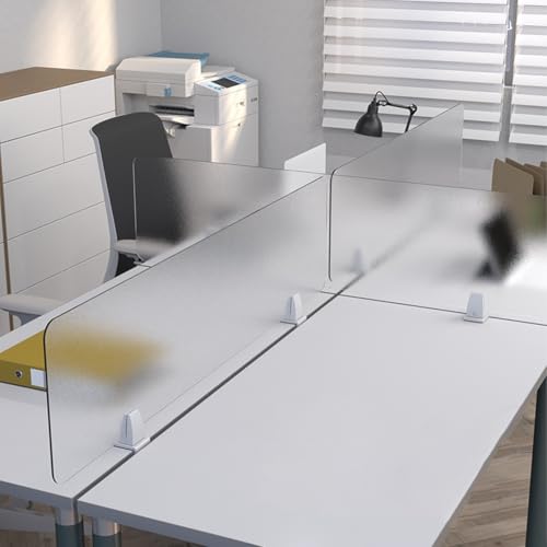 Portable Acrylic Desk Dividers for Office PrivacyAcoustic Partitions Frosted Screens Workplace Separation Cubicle Privacy Panels - size: 60x30cm/24x12in