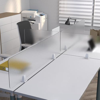 Portable Acrylic Desk Dividers for Office PrivacyAcoustic Partitions Frosted Privacy Screens Workstations Effective Noise Reduction Stylish Workspace Solutions - size: 100x30cm/39x12in