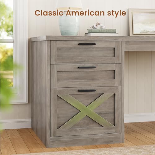 SEDETA 55.1" Farmhouse Office Desk with 3 Drawers for Home Office,Grey - color: Grey, size: Executive Office Desk (55")