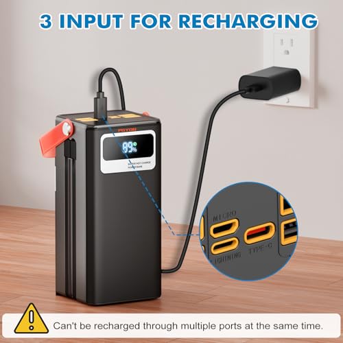 PGYOB Portable Power Station, 99.9Wh Outdoor Generator with Built in Cable, Portable Power Bank Backup Battery for Phone Charge, Travel, Home use, Camping, RV Trip - size: 99.90Wh