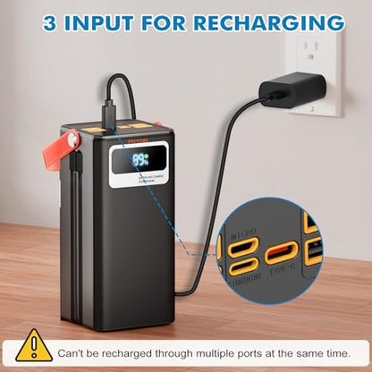 PGYOB Portable Power Station, 99.9Wh Outdoor Generator with Built in Cable, Portable Power Bank Backup Battery for Phone Charge, Travel, Home use, Camping, RV Trip - size: 99.90Wh