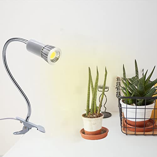Clip Lamp Holder Adjustable Light Bulb Stand Clamp Lights Flexible Clamp Lamp E26/E27 Neck Clip Lighting Fixture Desk Lamp Holder with On/Off Switch Study Reading Lamp (No Bulb) - color: White, size: 1PC