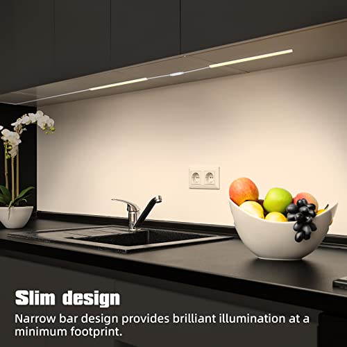 LED Under Cabinet Lighting, 2pcs x 12 Inch Dimmable, USB Plug-in Under Counter Lights with Memory Function, Natural White 4000K - color: Natural White, size: 2*12 Inch