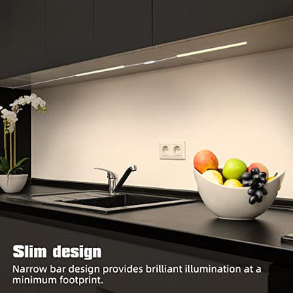 LED Under Cabinet Lighting, 2pcs x 12 Inch Dimmable, USB Plug-in Under Counter Lights with Memory Function, Natural White 4000K - color: Natural White, size: 2*12 Inch