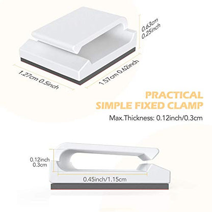 AGPTEK Flat Ethernet Cable Clips, 60 PCS Adhesive Wire Clips, White - color: White, size: 60 PCS