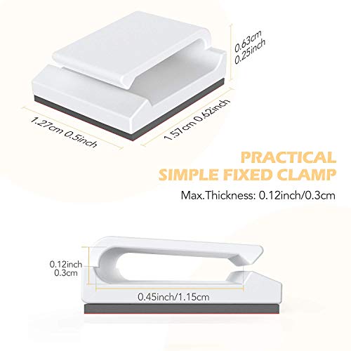 AGPTEK Flat Ethernet Cable Clips, 100 PCS Adhesive Wire Clips, White - color: White, size: 100 PCS