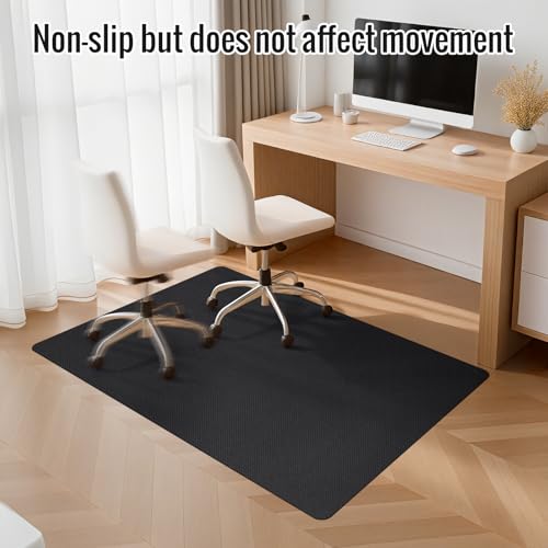 Office Chair Mat for Hard Floors,48"x60" Anti-Slip Waterproof Hardwood Floor Chair Mat,Heavy Duty Floor Protector Rolling Chairs for Home Office(Black) - color: Black, size: PVC 48"x60"