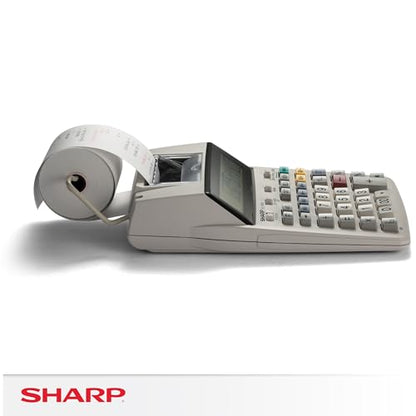 Sharp EL-1750V Two-Color Printing Calculator 2 Lines/Sec 3" Black/Red - color: Off-White