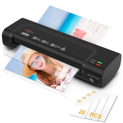 VidaTeco 9-inch Laminator Machine with 20 Laminating Sheets | Laminating Machine 8.5 x11 with 2-Min Faster Preheat, Small Personal Laminator for Teachers, Office, School, Black