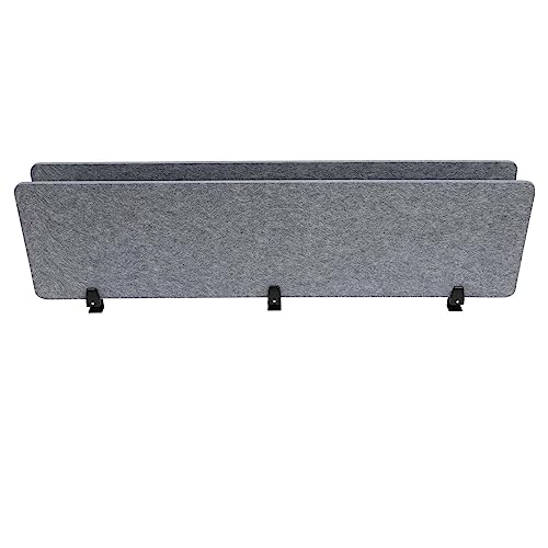 Noise Reducing Partition, Clamp-On Acoustic Desk Divider Mounted Privacy Panel 5.5 Lbs, Reduce Noise Visual Distractions, E1 Polyester Fiber 60" W*16”h*2 - color: Grey