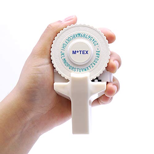 Motex Embossing Label Maker, Labeling Tool, Old School Label Maker, for Manual Label Embossing- E-101 (1 Wheel, White) - color: White, style: 1 Wheel