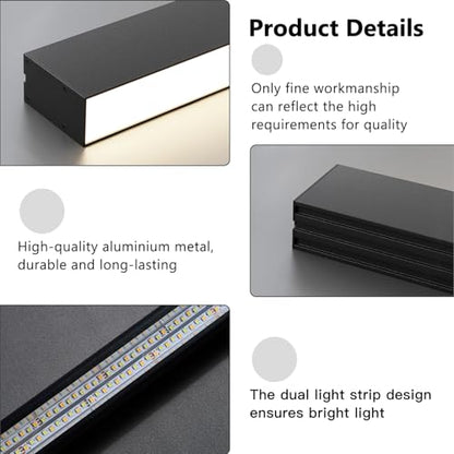 Black ceiling light LED, used for living room, bedroom, hallway, kitchen, - size: 39.4IN
