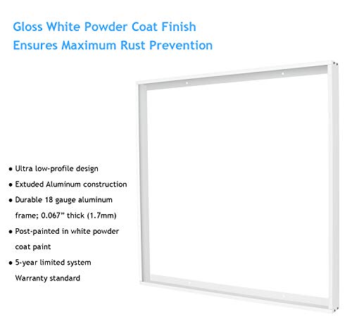 6 Pack 2x2 Surface Mount Kit for LED Flat Panel Light - Aluminum 24x24 inch Ceiling Frame Kit, Not Include LED Panel Light - size: 2x2 - 6 Pack
