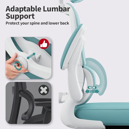 TRALT Office Chair Ergonomic Desk Chair - Gaming Chair with Lumbar Support - color: Blue