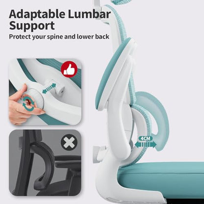 TRALT Office Chair Ergonomic Desk Chair - Gaming Chair with Lumbar Support - color: Blue