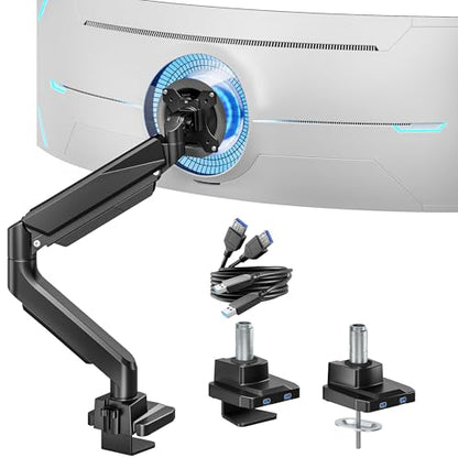 Heavy Duty Single Monitor Mount for 13"-49" Curved Screens with USB, Black - color: Black, style: with USB