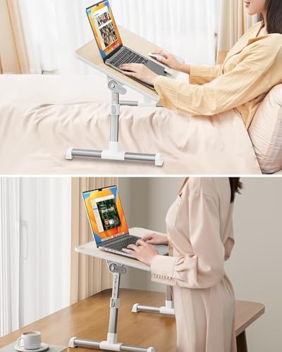 Laptop Desk Table, SAIJI Laptop Stand, Portable Lap Desks - color: Teak, size: 20.5*11.8 inches