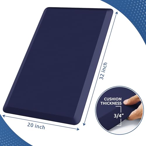 0.8" Thick Kitchen Mat Cushioned Anti Fatigue Rug Comfort Floor Mats - color: Blue, size: 32"L x 20"W x 0.8"Th