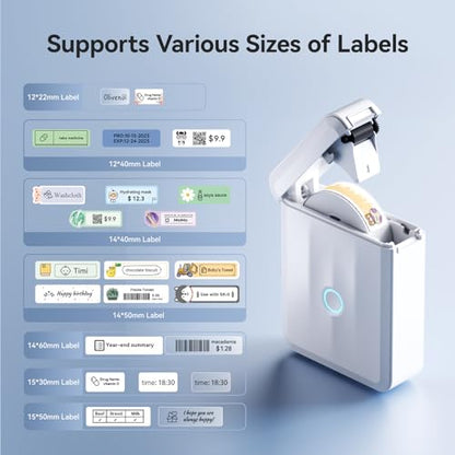 NIIMBOT D110 Bluetooth Label Maker Machine with 1Tape for Home Use, White - color: White