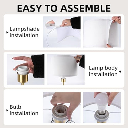 Table Lamp for Bedroom with USB & AC Outlet, Bulb Not Included - style: Retro