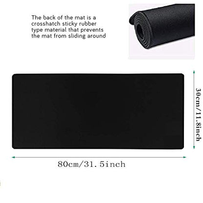Extra Large Gaming Mouse Pads/Extended Protective Office Desk Mouse Mat Non-Slip Professional Precision Tracking Surface (31.5" x 11.8") for PC Computer Laptop (80x30Black001) - color: 80x30black001