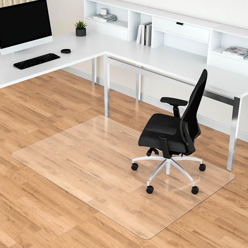 Office Chair Mat for Hardwood & Tile Floor, 30" x 48" Anti-Slip Desk Chair Mat, Easy Glide Floor Protector for Rolling Chairs, Floor Mat for Office Chair for Home Office - color: Clear, size: 30'' x 48'' Rectangle