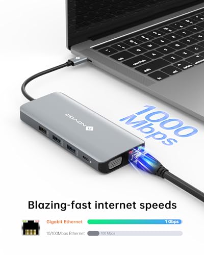 USB C Docking Station Dual HDMI Adapter, 11 in 1 Multi Display Docking Station Dual Monitor with 2 HDMI, VGA, 100W PD, 4 USB, USB C Hub Multiport Dongle Compatible with MacBook/Dell/HP/Lenovo Laptops | Multi Display with 2 HDMI, VGA, 100W PD, 4 USB, Hub M