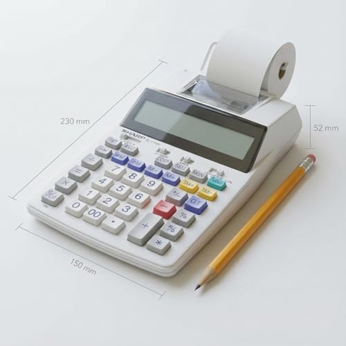Sharp SH-EL1750V Printing Calculator, Black/Red - color: White