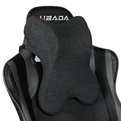 Car Neck Pillow for Driving Gaming Chair Headrest Pillow Office Chair Neck Pillow Ergonomic Design Double Straps Design Suitable for Different Heights - color: Dark Grey