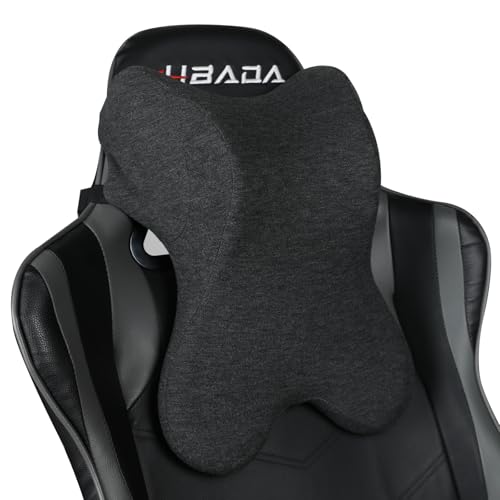 Car Neck Pillow for Driving Gaming Chair Headrest Pillow Office Chair Neck Pillow Ergonomic Design Double Straps Design Suitable for Different Heights - color: Dark Grey
