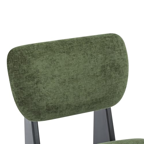 Christopher Knight Home Mores Low Profile Accent Chair Set of 2, Modern Living Room Armless Lounge Chair, Fabric Comfy Reading Chair for Bedroom, Wooden Frame and Thick Padded Seat, Black+Green - color: Black+green