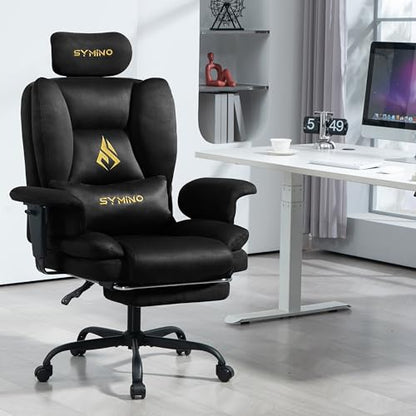 Symino Ergonomic Gaming Chair with Footrest & 155° Recline - color: Black