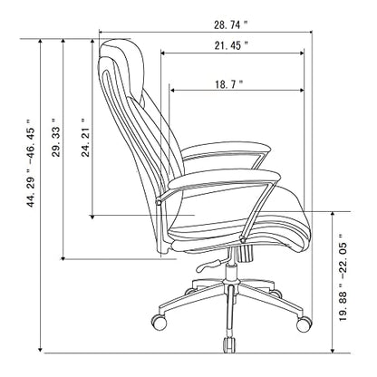 Realspace® - Chair - Modern Comfort Verismo Bonded Leather High-Back Executive Chair, Black/Chrome - 31" x 14" x 24.5"