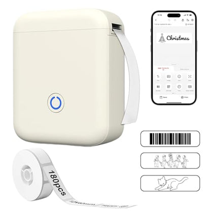 P11 New Version Label Maker Machine with Tape,300DPI Bluetooth Label Printer, Portable Thermal Printer,Sticker Maker for Organizing Home Office School (White)
