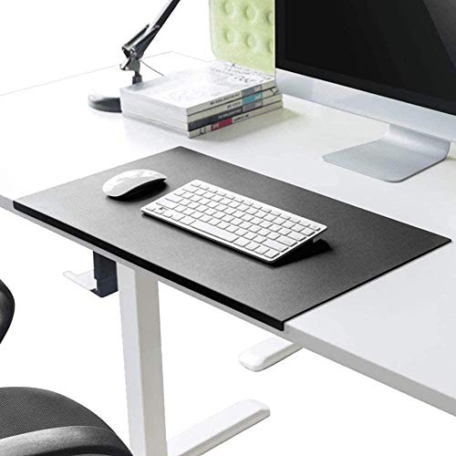 Desk Pad Office Writing Mat Pad with Edge Protection Waterproof PU Leather - color: Black, size: 23.6" x 47.2"