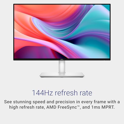 Dell 24 Plus Monitor - S2425HSM - 23.8-inch FHD (1920x1080) 144Hz 1ms Display, 2 x 3W Speakers, HDMI Connectivity, Height/Tilt/Pivot/Swivel Adjustability, AMD FreeSync - Ash White - size: S2425HSM