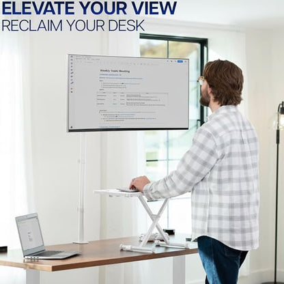 VIVO Extra Tall Single Monitor Desk Mount Stand with 39 inch Pole, Features Full Adjustability - Tilt and Articulation, Holds 13 to 32 inch Screens up to 10kg with VESA Mounting, White, STAND-V011W - color: White, size: 39" tall